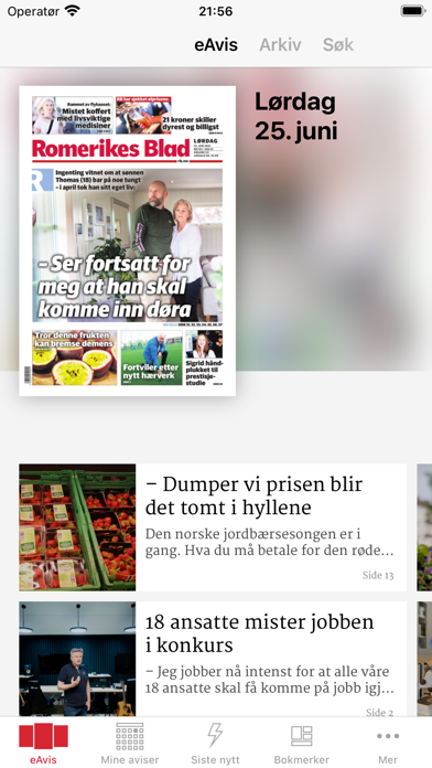 Romerikes Blad eAvis Screenshot