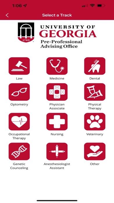 UGA Pre-Professional Planner Screenshot