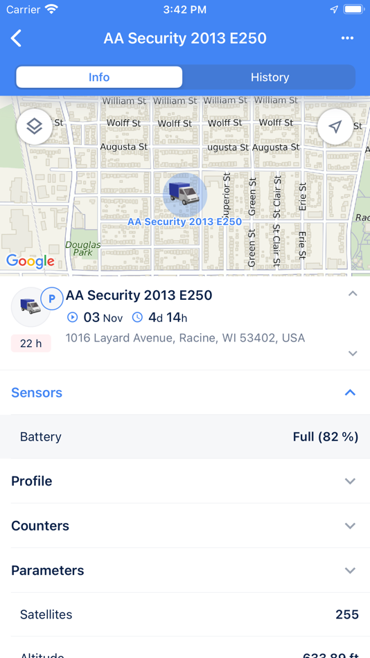 #2. Blue Line Tracking (iOS) 由: AA Residential Security & Monitoring Corp.