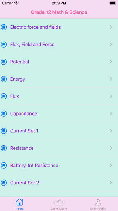 Grade 12 Math & Science Screenshot