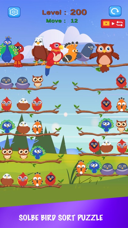 Baby bird sort : color puzzle