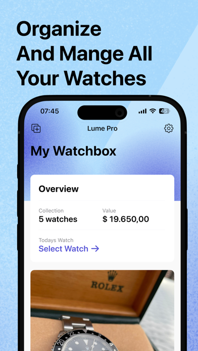 Watch Tracker - Lume Screenshot