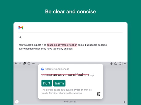 Grammarly: AI Writing Keyboard iPad app afbeelding 5