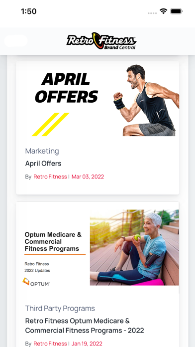 Retro Fitness Brand Central Screenshot