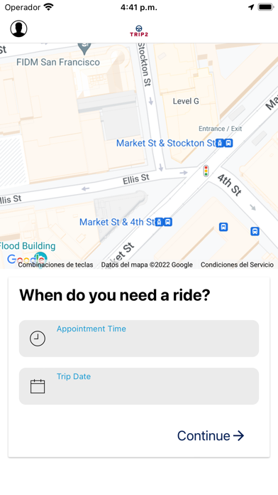 Trip2 Rider App Screenshot