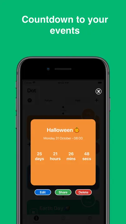 Dot Nedtelling - Hendelser iPhone-skjermbilde 4