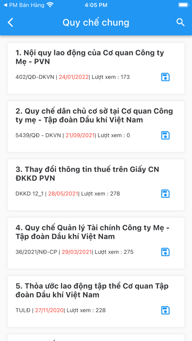 Screenshot #3 pour Bộ Quy Chế PVN