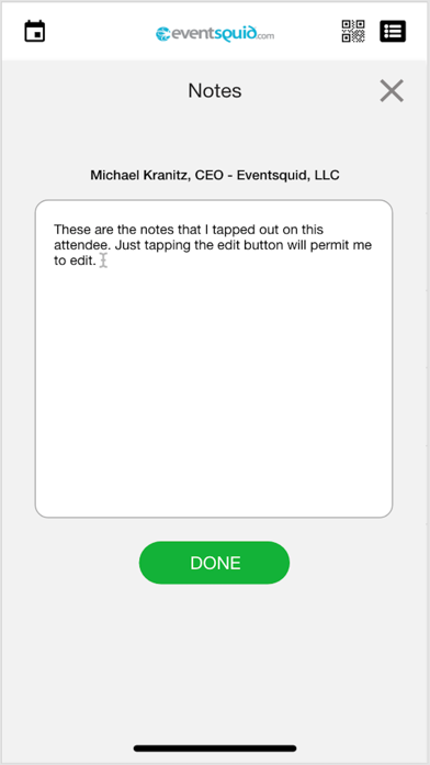 Eventsquid Contact Scan Screenshot