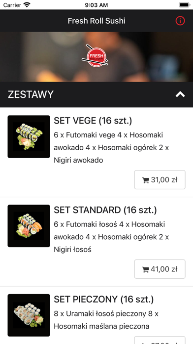 Fresh Roll Sushi app screenshot