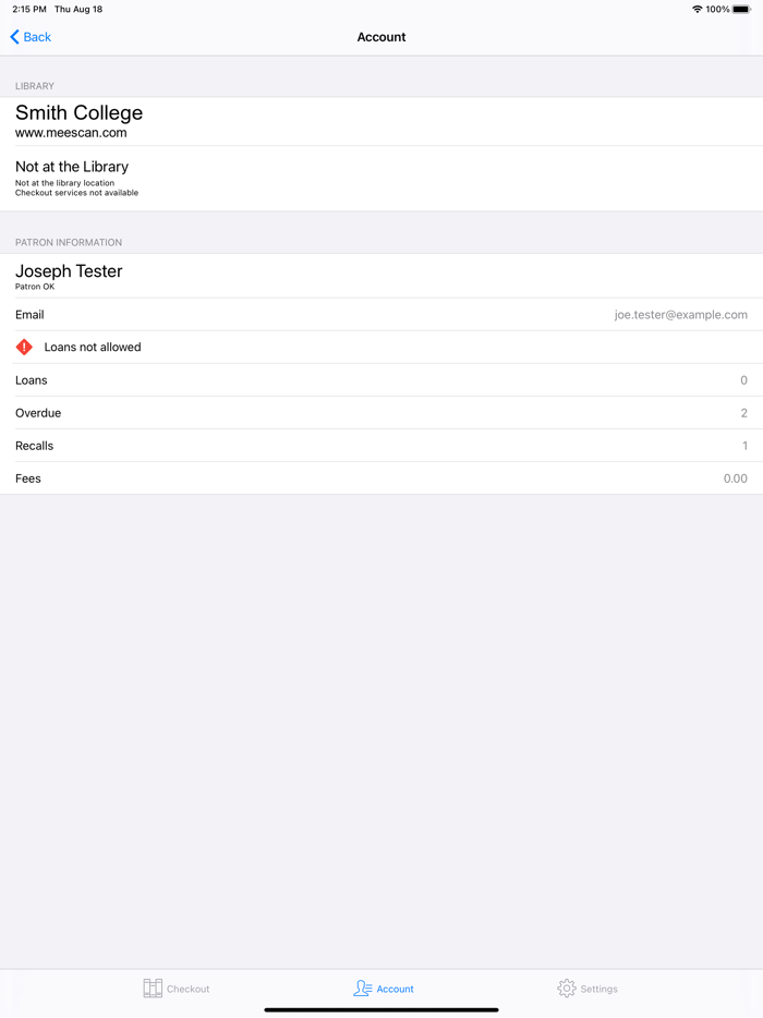 Smith Libraries Self Checkout