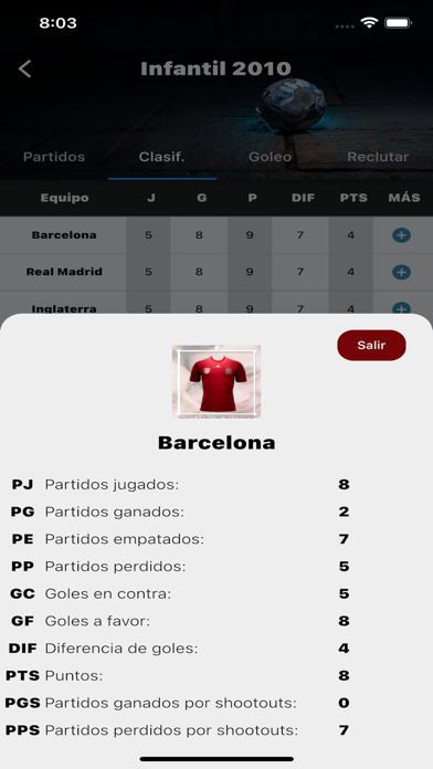 Ligas Futbol App Screenshot