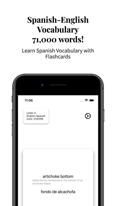 Spanish-English Vocabulary Screenshot