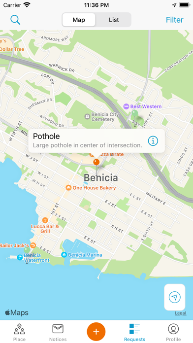 Benicia SeeClickFix Screenshot