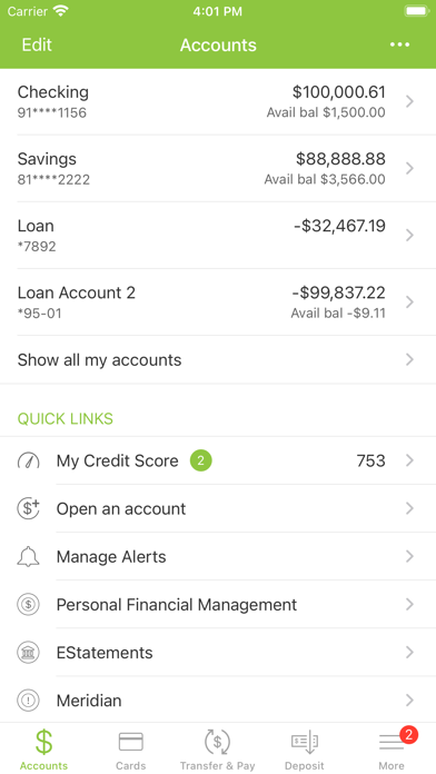 NBC Oklahoma Banking App Screenshot