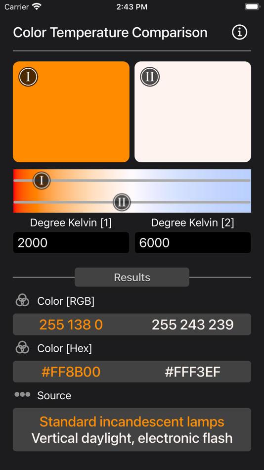Color Temperature Comparison - 1.0 - (iOS)
