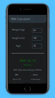 minimal bmi calculator iphone screenshot 1