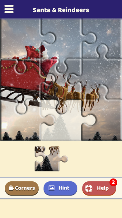 Santa and the Reindeers Puzzle Screenshot