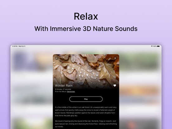 Pure Nature - 3D Soundscapes iPad app afbeelding 5