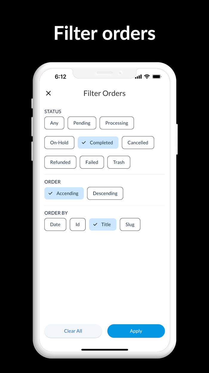 Admin app WooCommerce