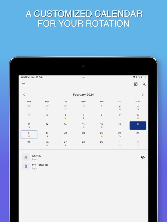 Screenshot #4 pour Monaweb -Shift worker calendar