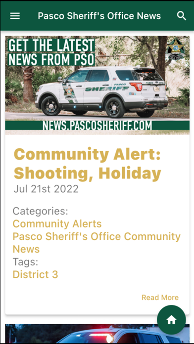Pasco Sheriff News Screenshot