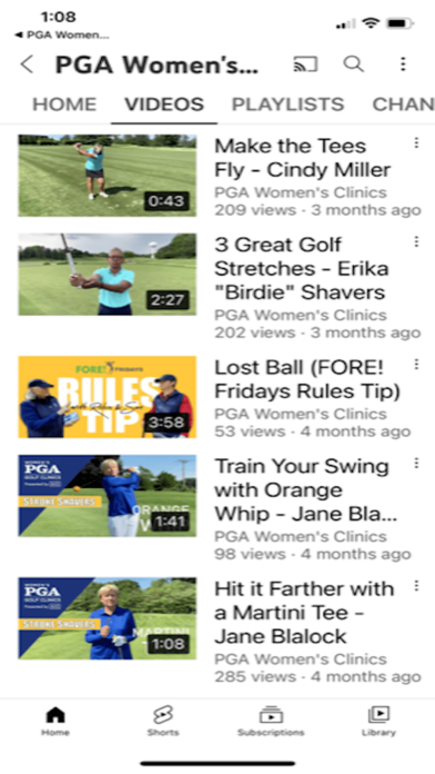 PGA of America Women's Clinics Screenshot