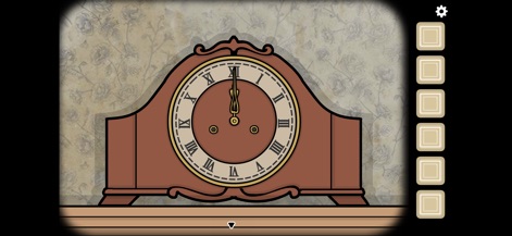 The Past Within Lite - Focus on a critical environmental detail, an ornate wooden mantel clock with Roman numerals, suggesting a time-sensitive puzzle or clue.