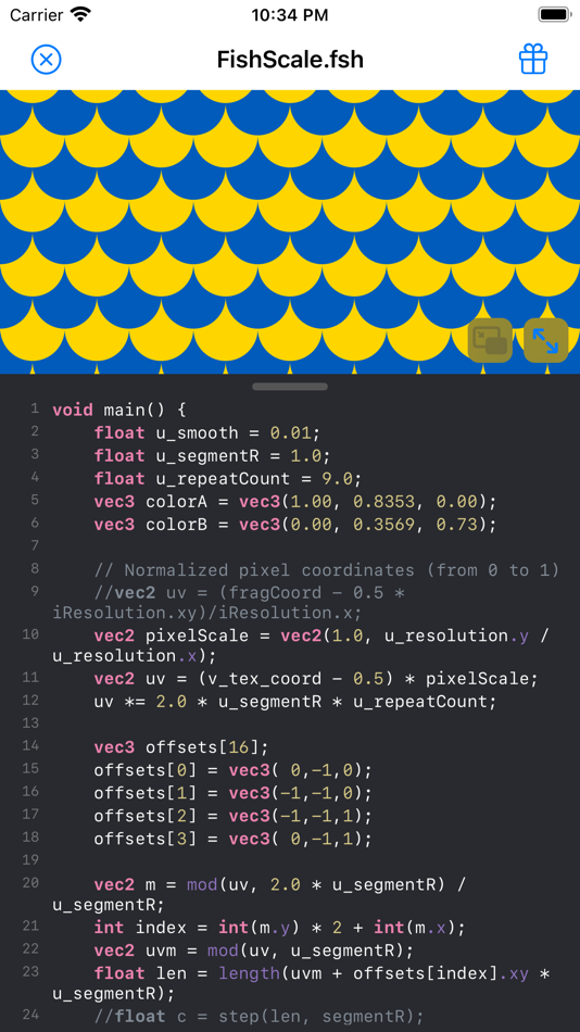 #1. Shaderly - GLSL Shader Editor (iOS) 来自: Dmytro Denys