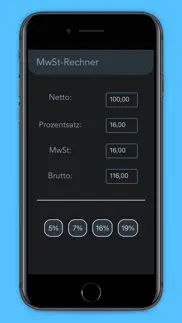 mehrwertsteuer rechner - mwst iphone bildschirmfoto 2