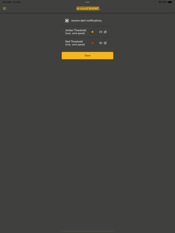 WINDCRANE Go iPad screenshot