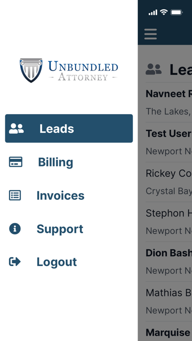 Unbundled Attorney Screenshot