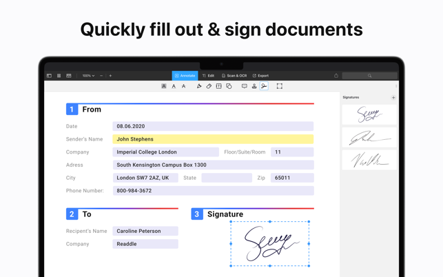 ‏متخصص PDF – ویرایش، امضای اسکرین شات PDF