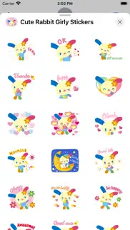 cute rabbit girly stickers iphone screenshot 3
