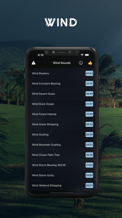 Screenshot 1 of Wind Calming Night Sounds App