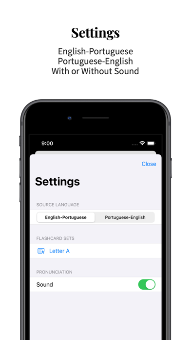 Portuguese Vocabulary Screenshot
