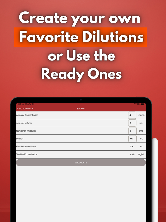 Drug Infusion in UCI Emergency iPad screenshot 7 - Medical app