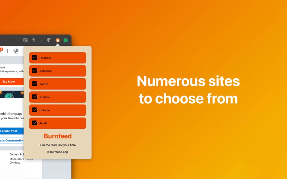 #3. Burnfeed - Stop Scrolling (macOS) Podle: Priyam Ventures Private Limited
