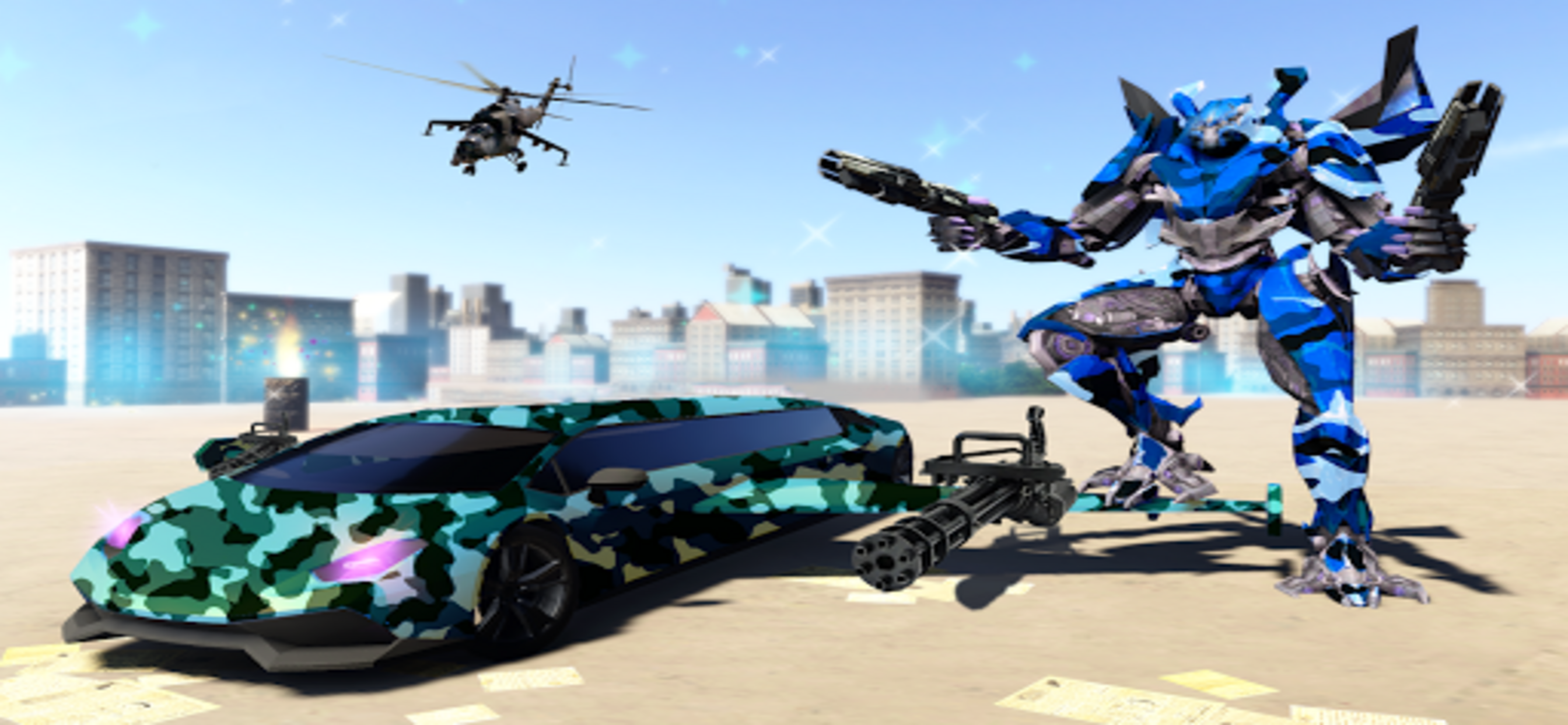 Flying Limo Car Robot: Flying