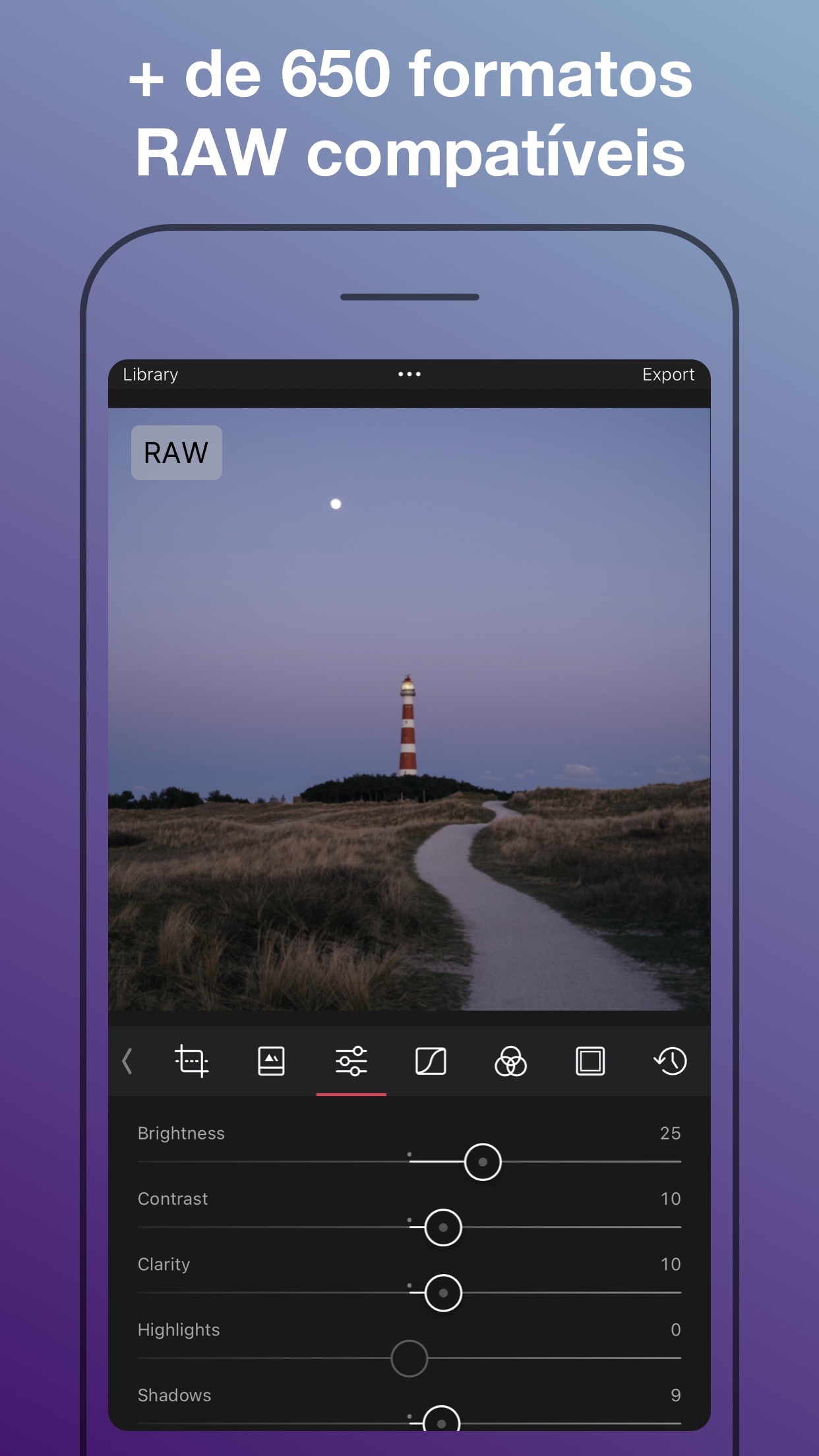 Screenshot do app Darkroom: Edite fotos e vídeos