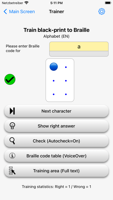 Braille Trainer Screenshot