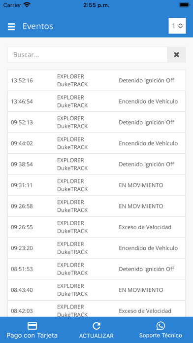 DukeTRACK Móvil Screenshot