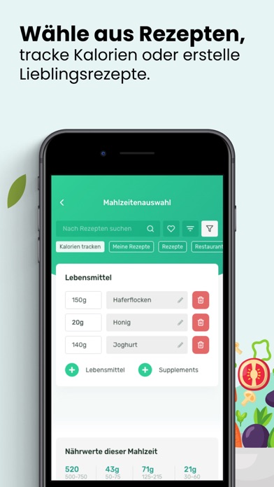 Foodiary: Ernährungsplaner-App Screenshot