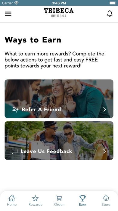 Tribeca Coffee Rewards Screenshot