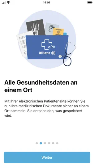 Screenshot von Allianz EPA-App auf dem iPhone 2