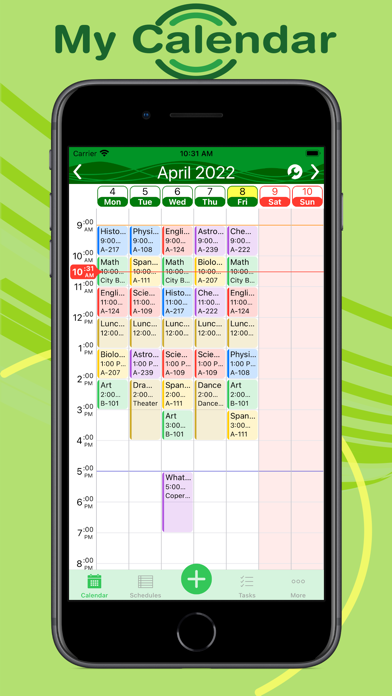 Class & Homework Schedule Screenshot