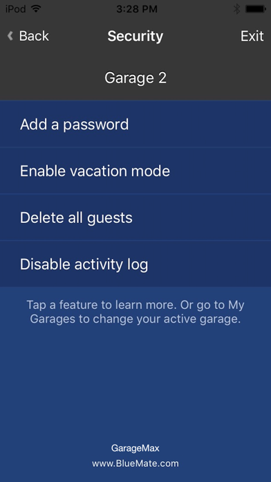 GarageMax, Garage Door Remote Screenshot