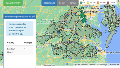 VMDAEC Outage Map Screenshot