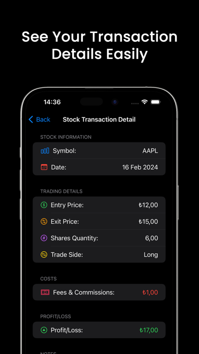 Stock Trading Tracker Journal Screenshot