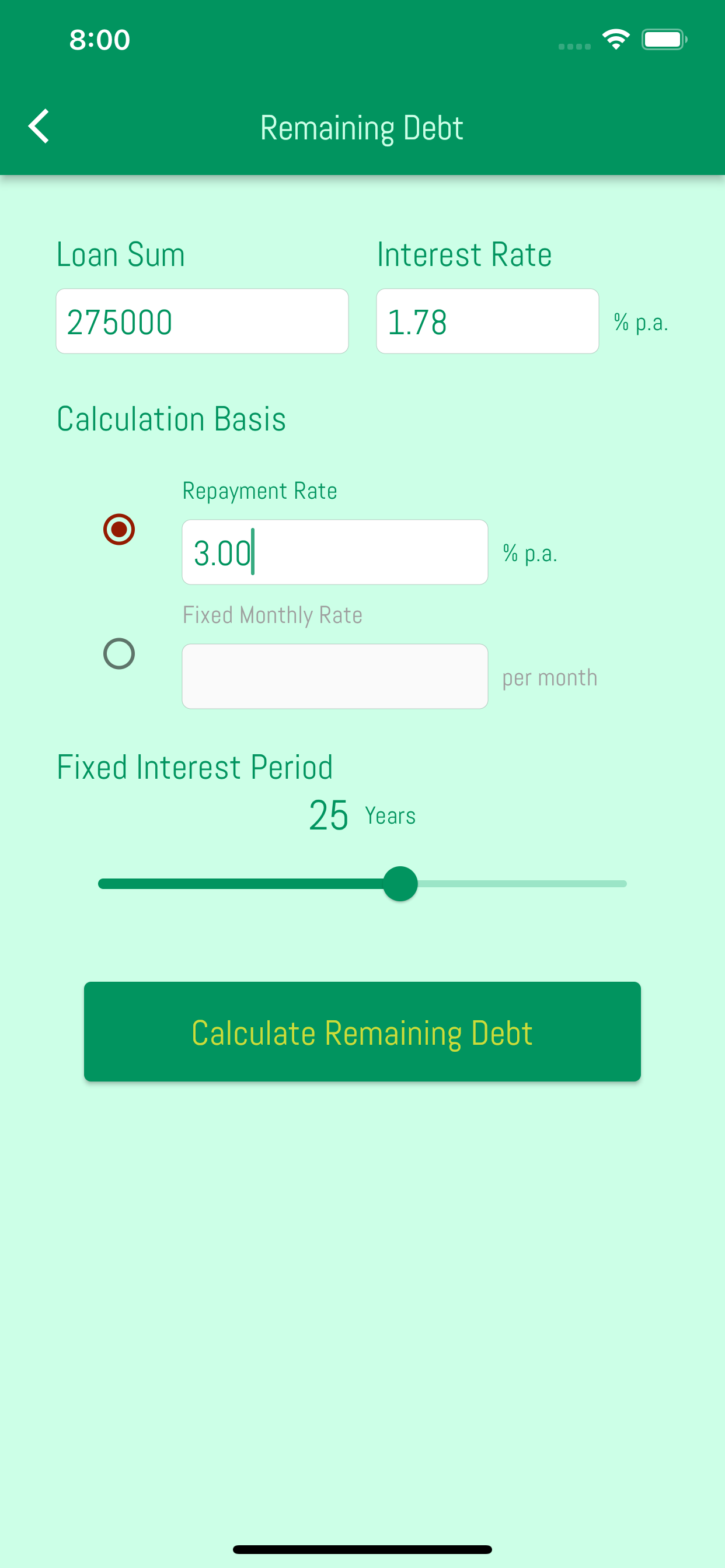 Real Estate Loan Calculator