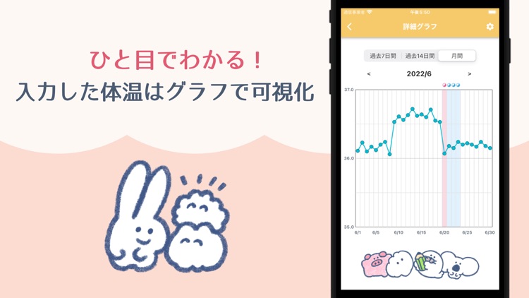 もくもくちゃんのルナカレンダー・体温メモ